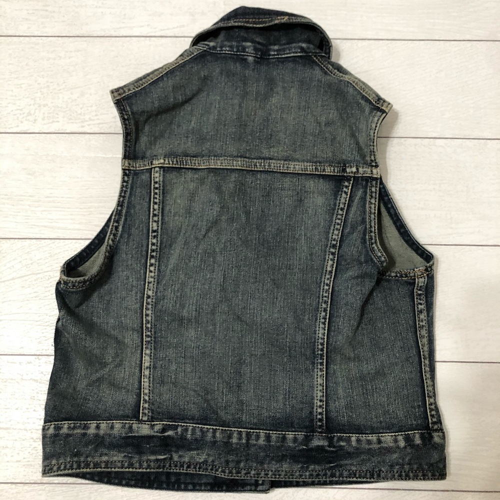 EXPRESS Mini Denim Jacket Vest - Picture 3 of 3